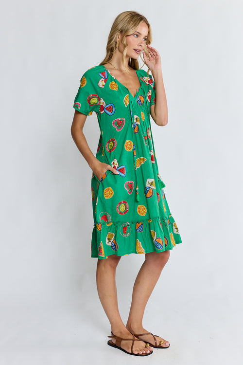 LulaLife Tutti Fruiti Dress Sea