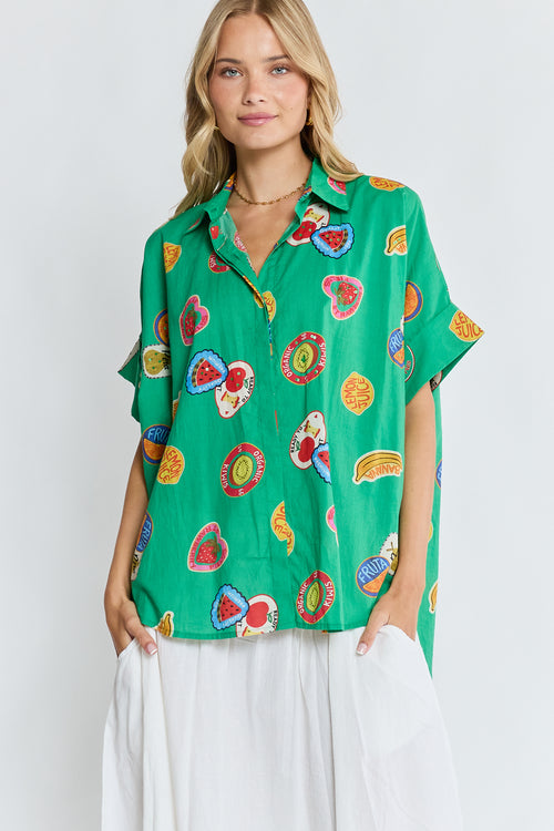 LulaLife Tutti Fruiti Shirt Sea