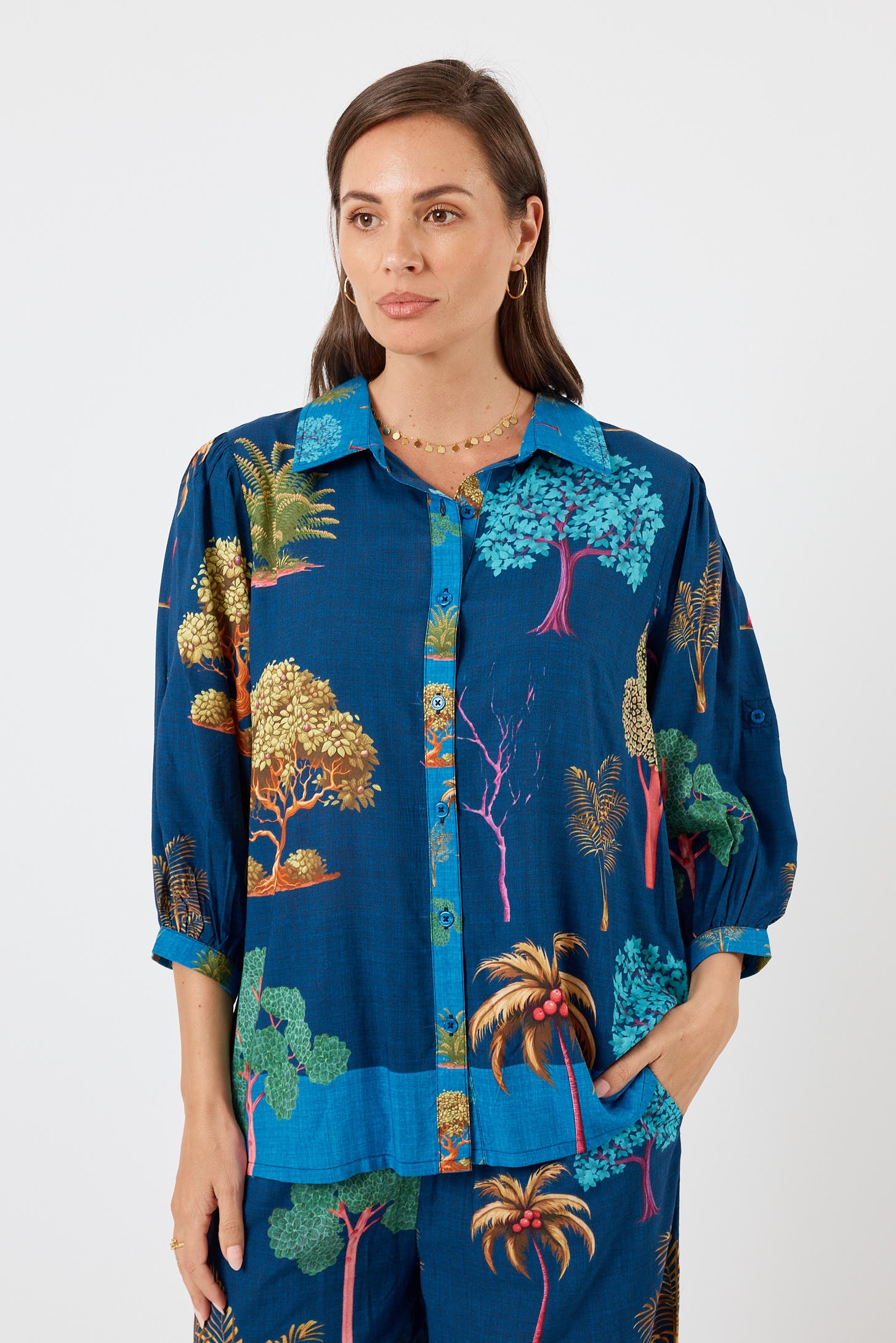 LulaLife Wanda Shirt Navy