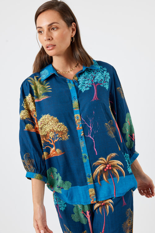LulaLife Wanda Shirt Navy