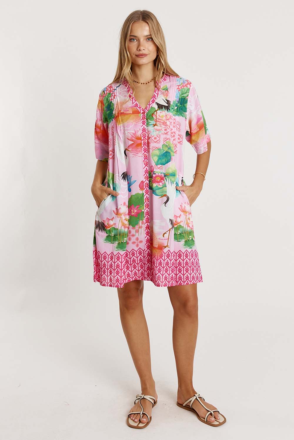 LulaLife Akiko Button Dress Orchid