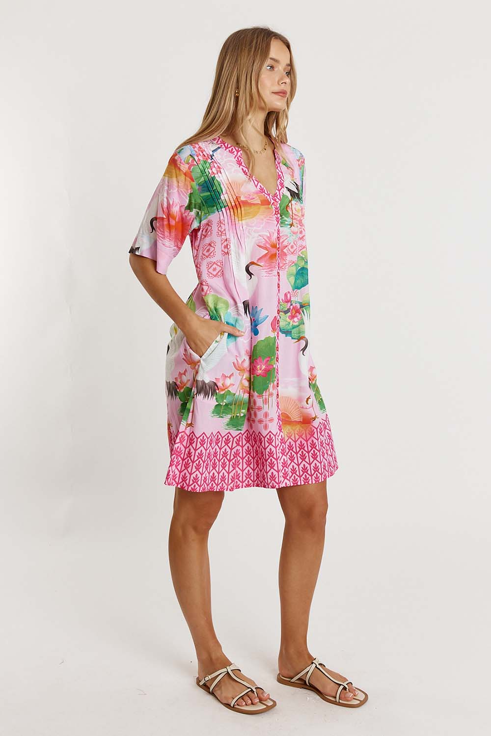 LulaLife Akiko Button Dress Orchid