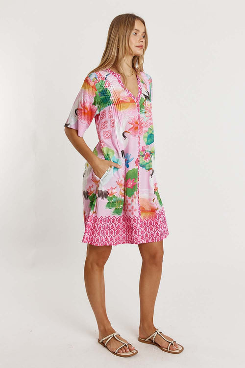 LulaLife Akiko Button Dress Orchid
