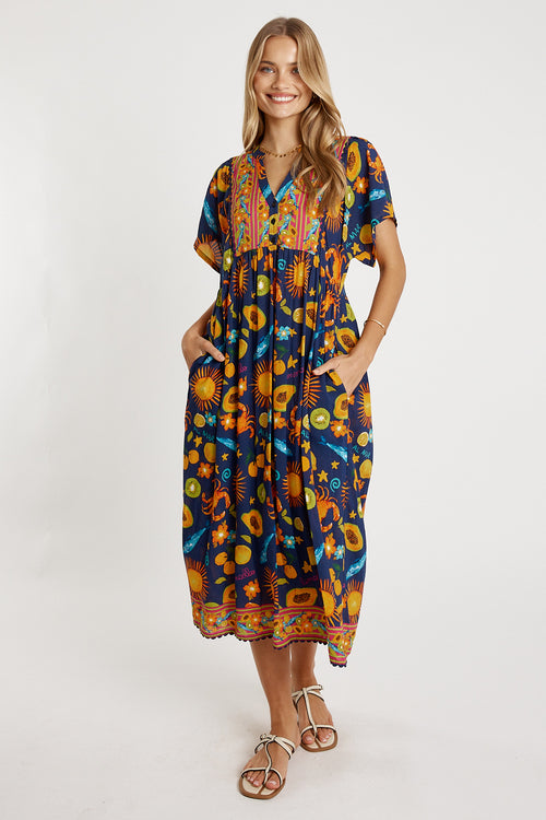 LulaLife Aliyah Midi Navy