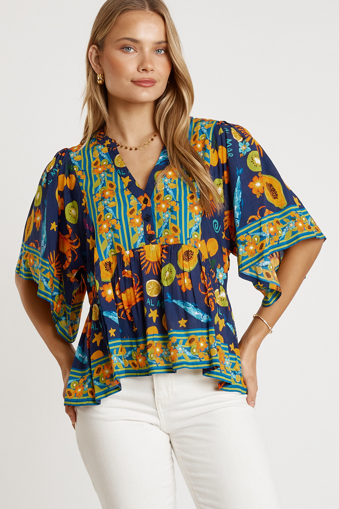 LulaLife Aliyah Top Navy