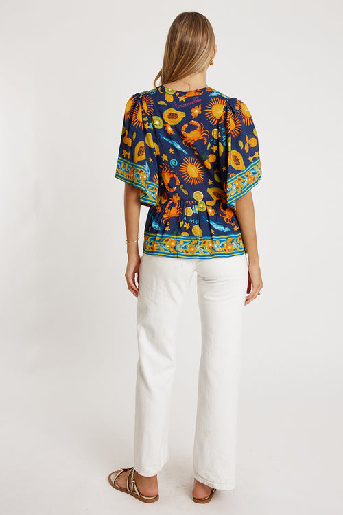 LulaLife Aliyah Top Navy