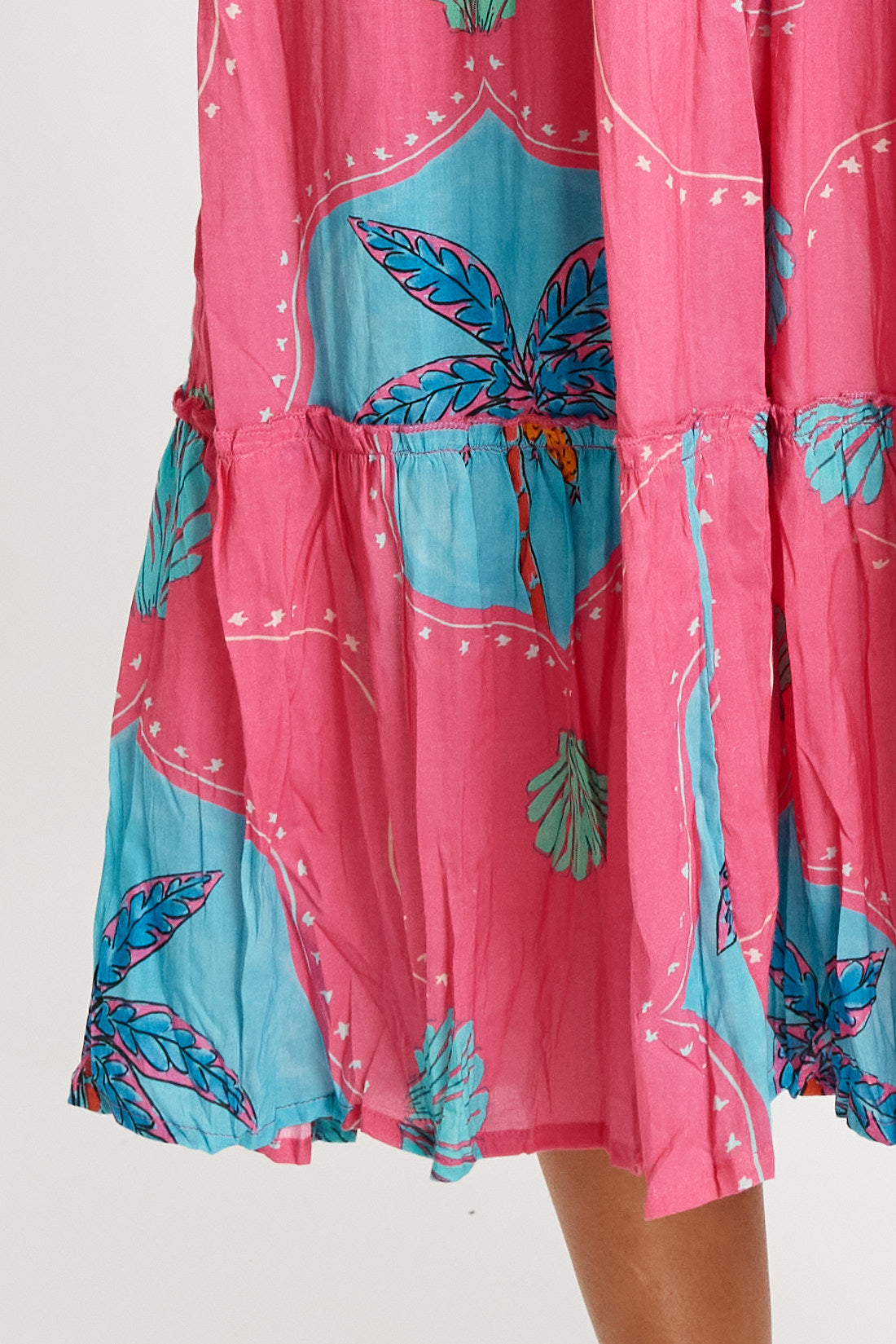 LulaLife Anaya Tiered Midi Pink