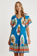 LulaLife Cyra Shirred Dress Sky