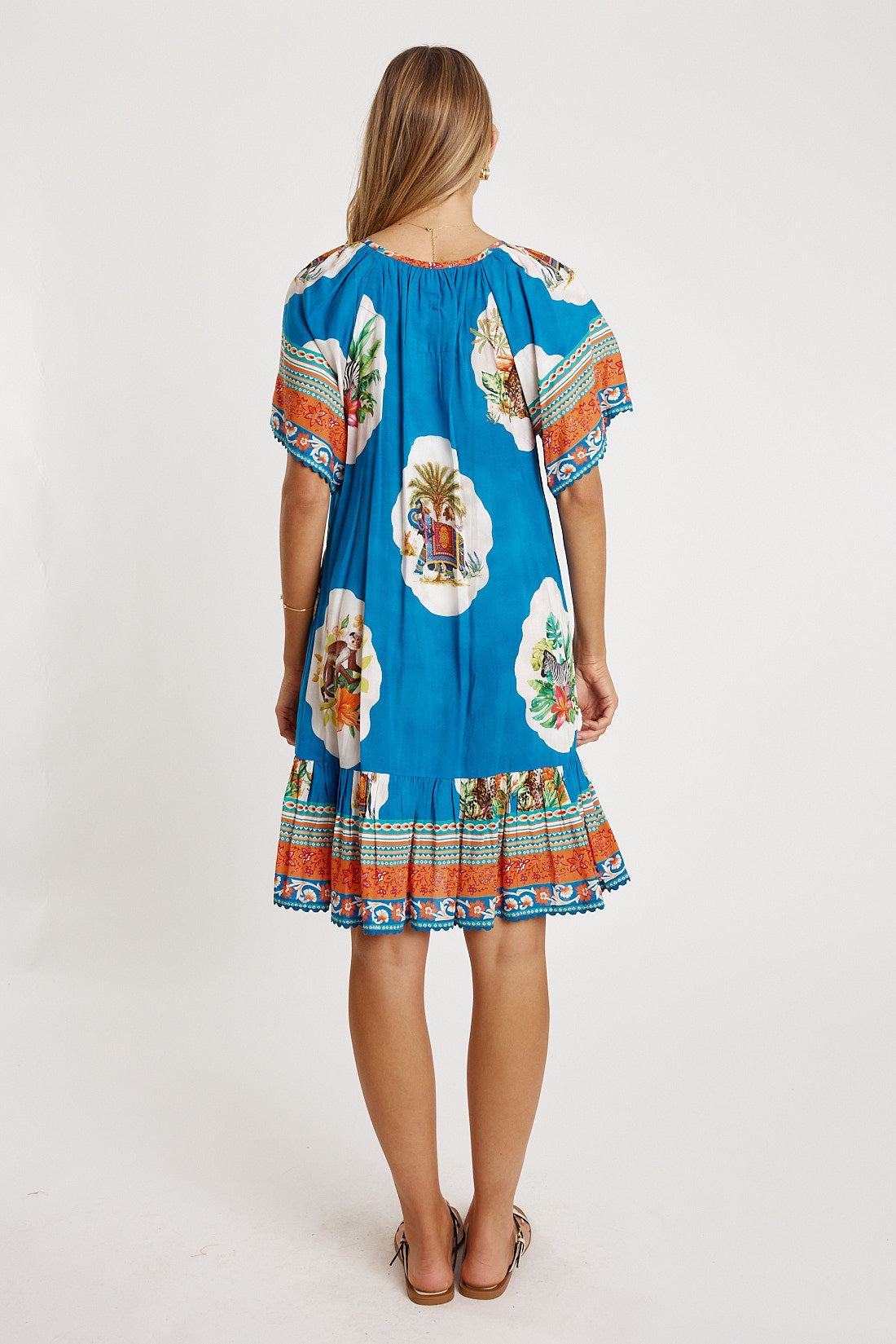 LulaLife Cyra Shirred Dress Sky