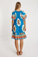 LulaLife Cyra Shirred Dress Sky