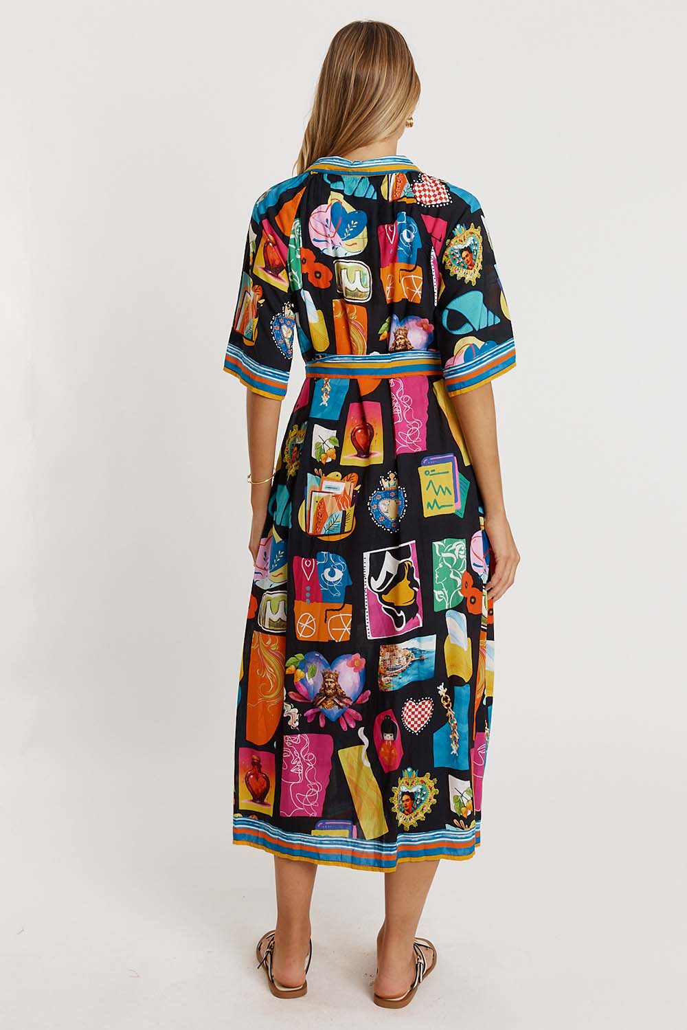 LulaLife Odette Buttoned Midi Black