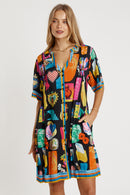 LulaLife Odette Tuck Dress Black