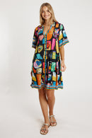 LulaLife Odette Tuck Dress Black