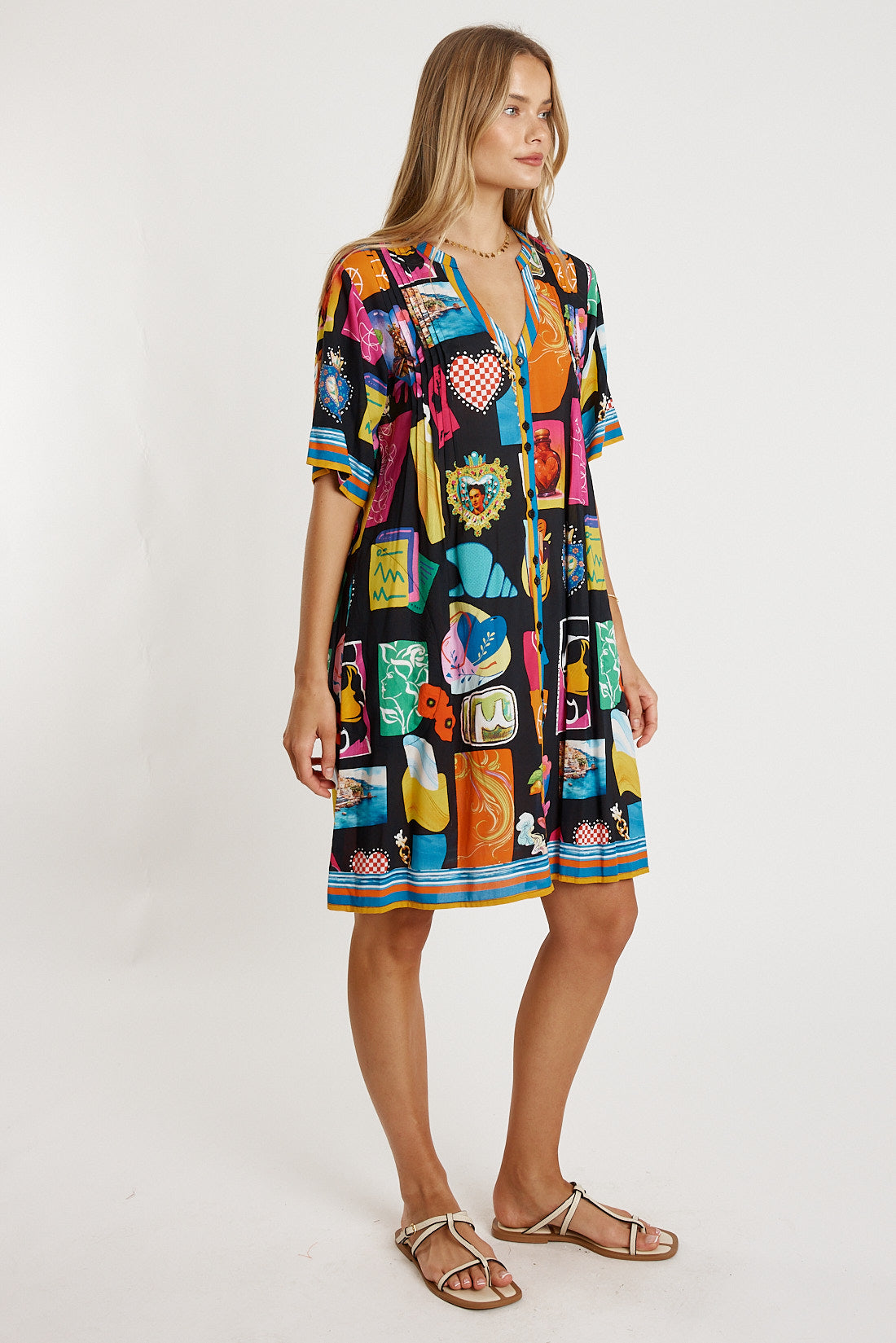 LulaLife Odette Tuck Dress Black