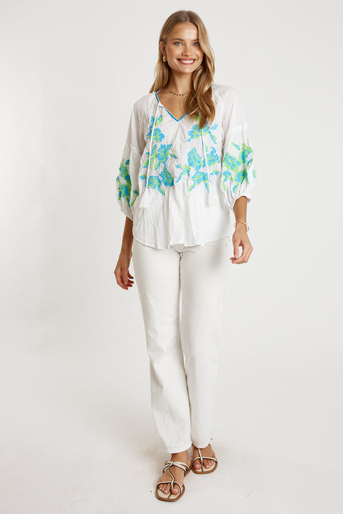 LulaLife Rosalind Top White