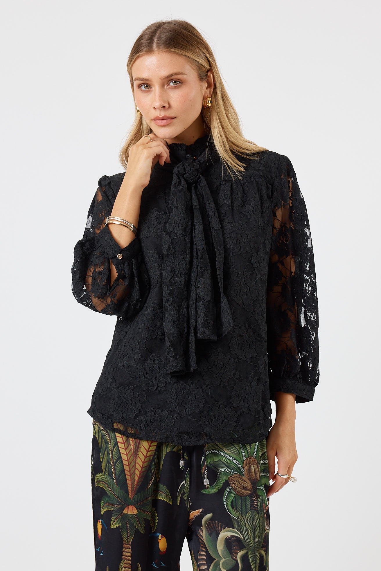 LulaSoul Chandler Lace Shirt Black