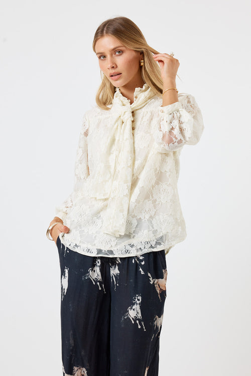 LulaSoul Chandler Lace Shirt Cream