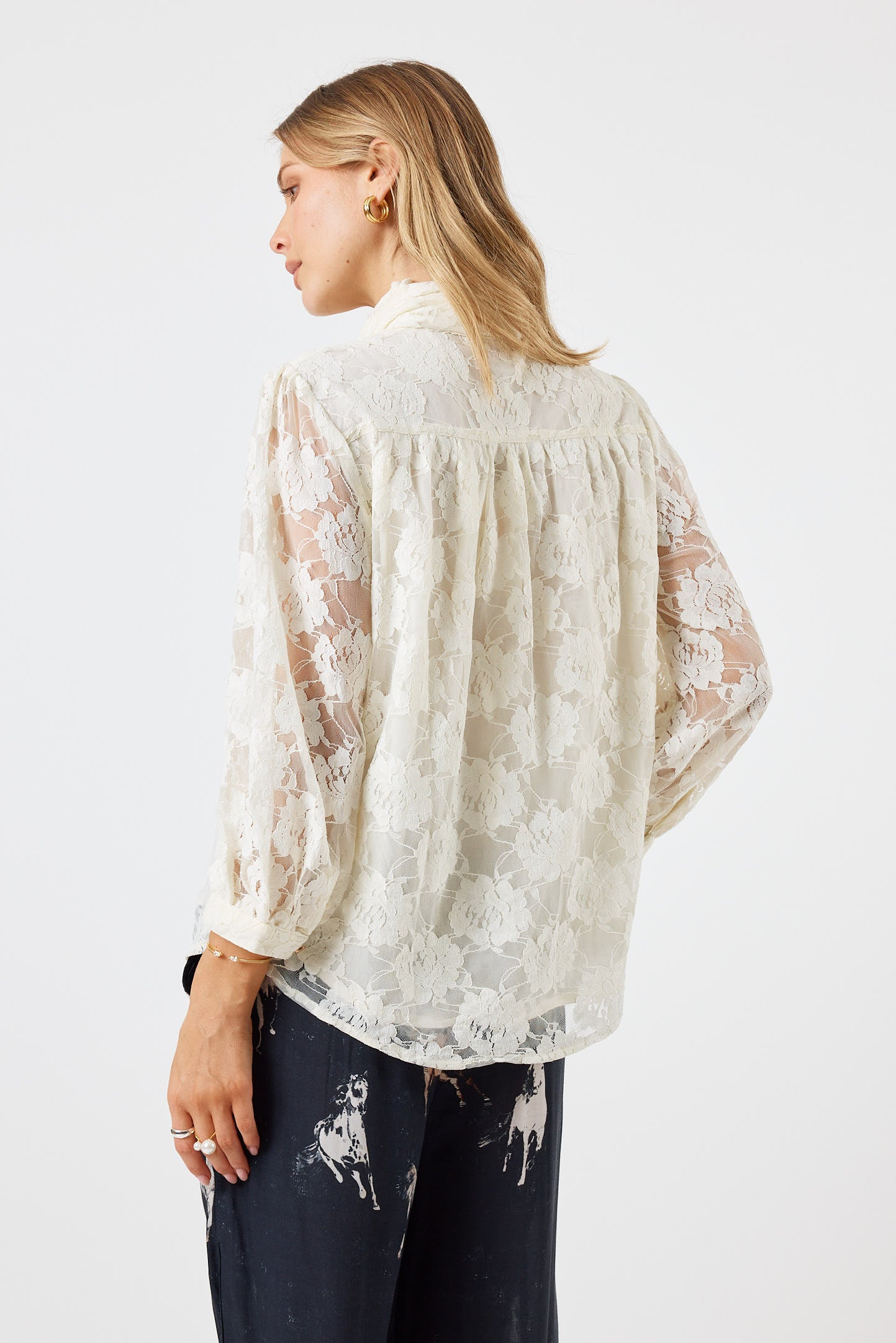 LulaSoul Chandler Lace Shirt Cream