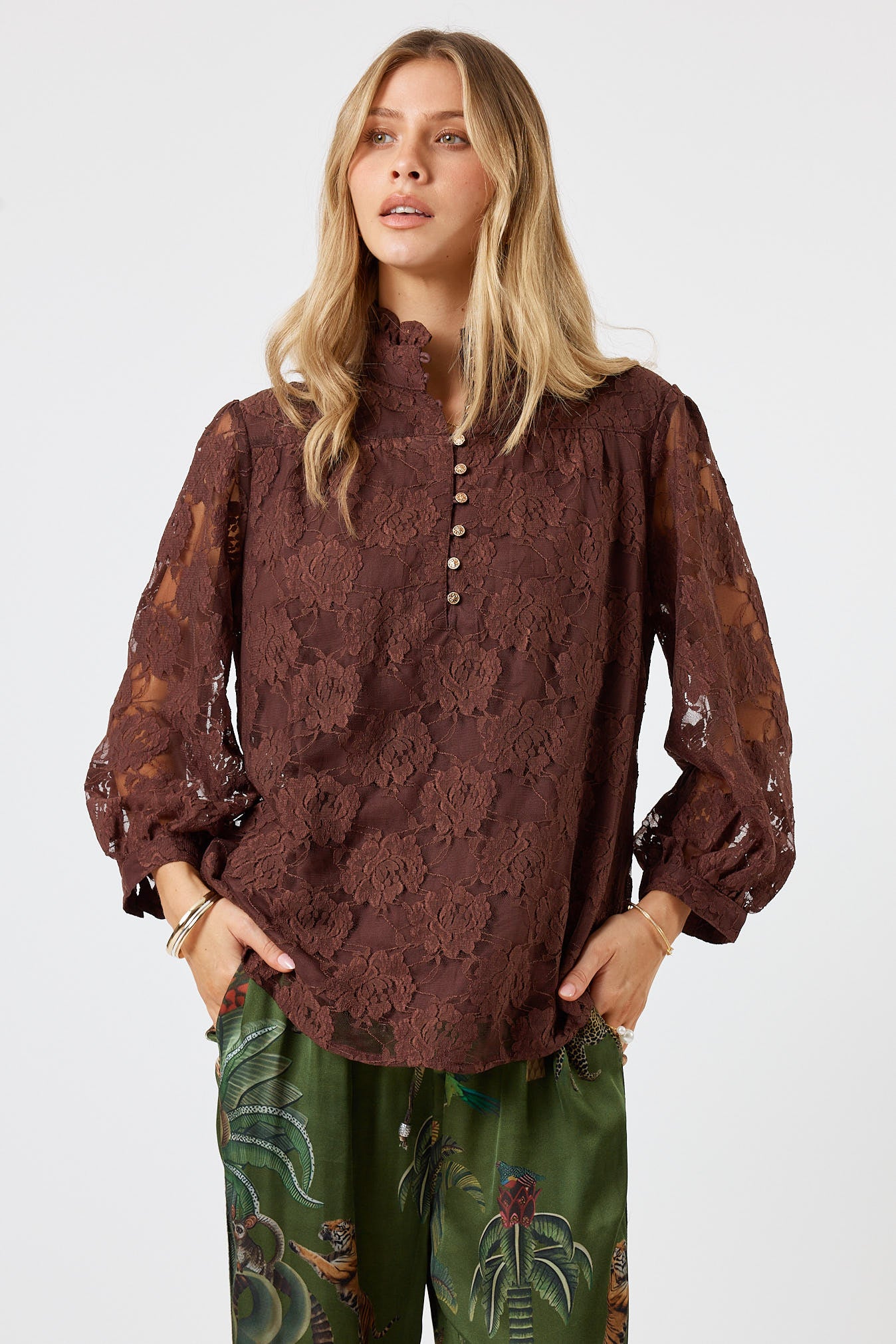 LulaSoul Chandler Lace Shirt | Lace Blouse Australia – Kabana Shop