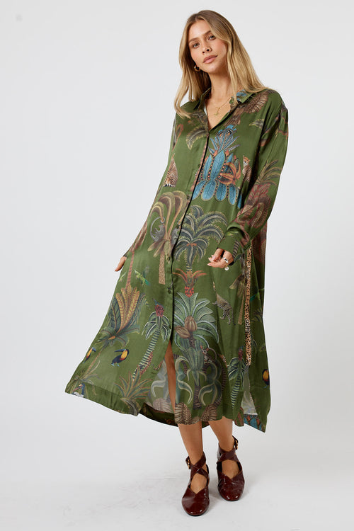 LulaSoul Cheetah Shirtmaker Olive