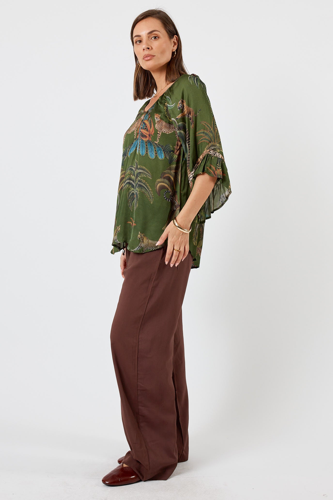LulaSoul Cheetah Top Olive