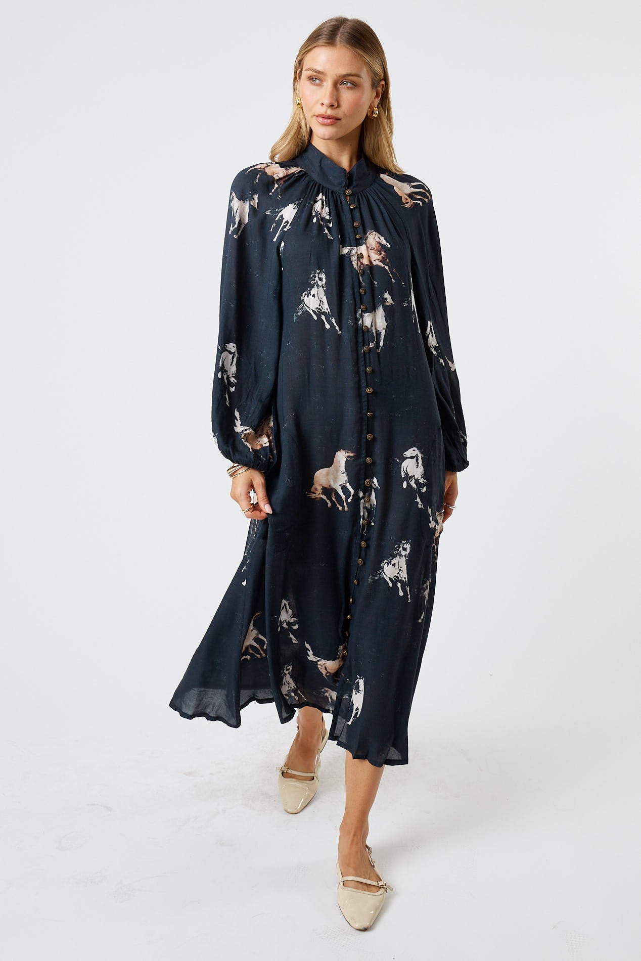 LulaSoul Mustang Button Midi Licorice