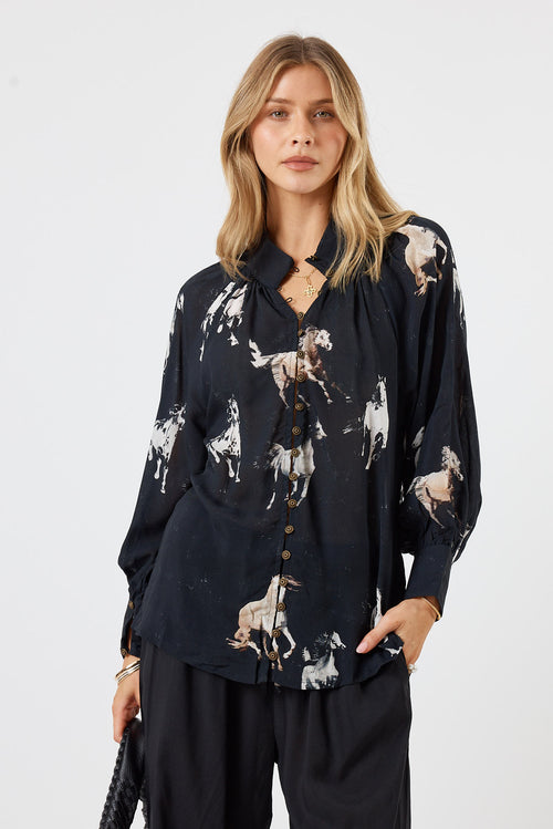 LulaSoul Mustang Shirt Licorice
