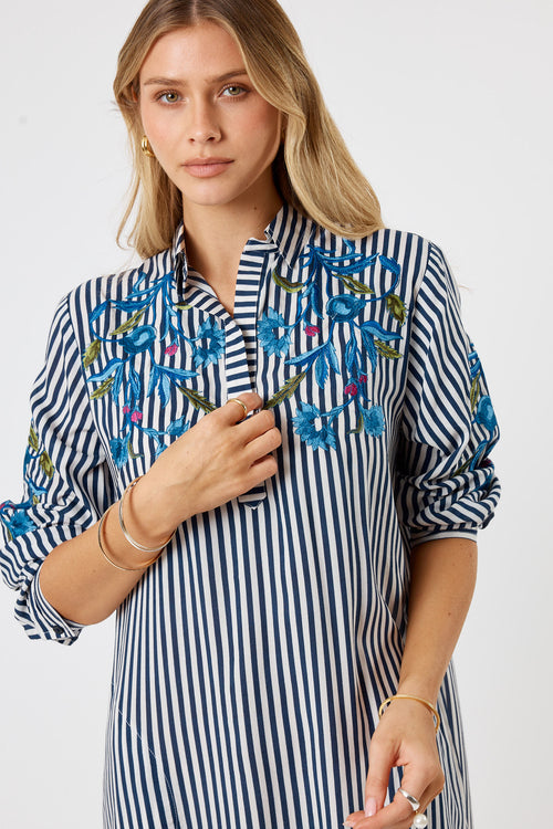 LulaSoul Ontario Shirtmaker Navy Stripe