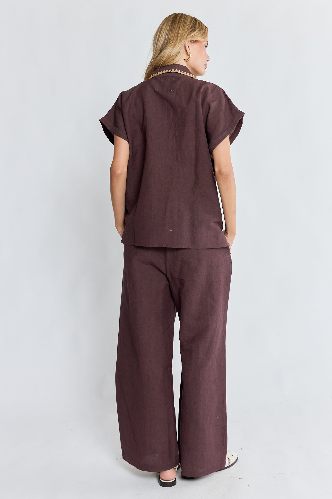 PRE SALE | LulaSoul Reine Short Sleeve Shirt Espresso