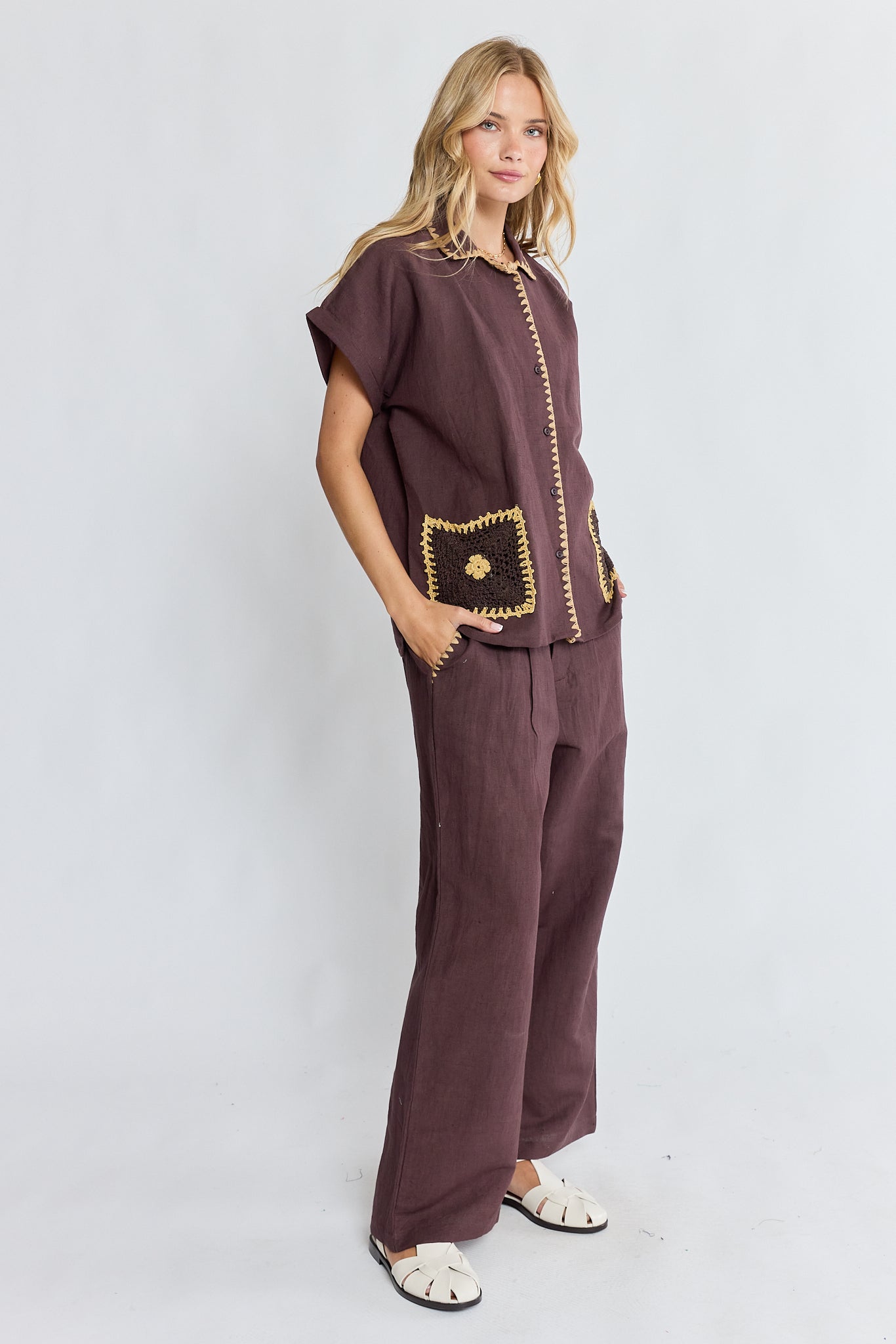 PRE SALE | LulaSoul Reine Short Sleeve Shirt Espresso