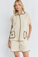 PRE SALE | LulaSoul Reine Short Sleeve Shirt Vanilla