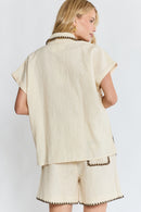 PRE SALE | LulaSoul Reine Short Sleeve Shirt Vanilla