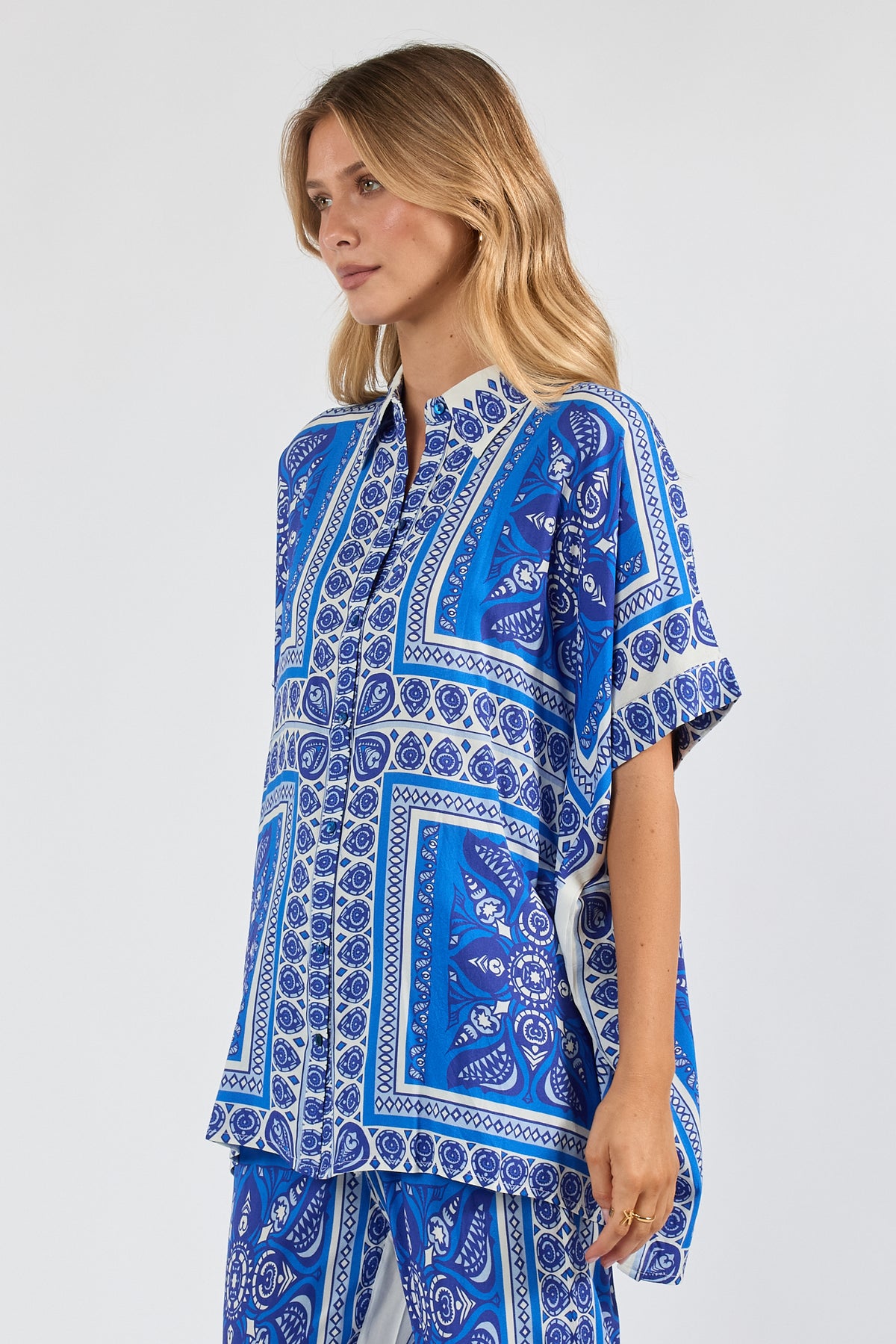 LulaSoul Samora Kaftan Shirt Ocean