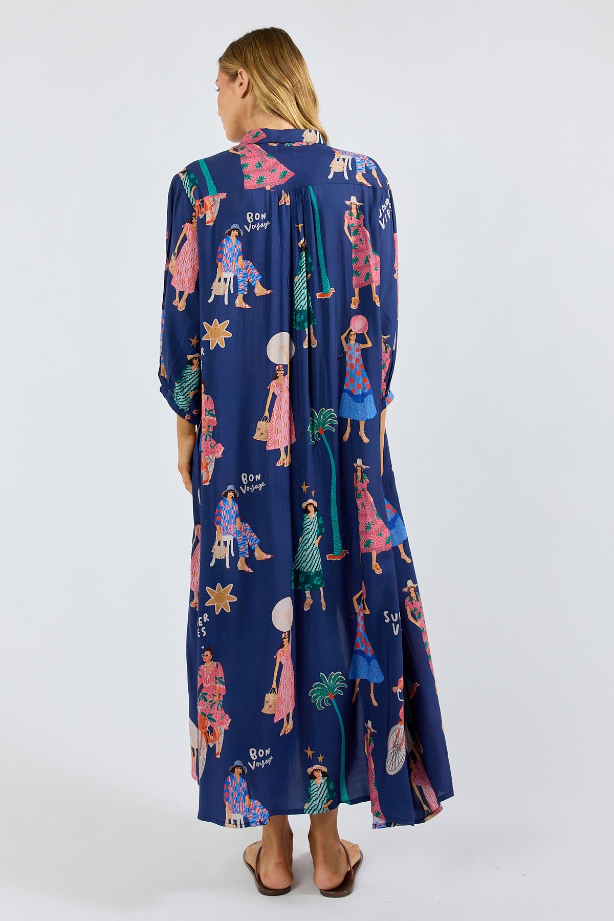 LulaSoul Summer Vibes Shirtdress Navy