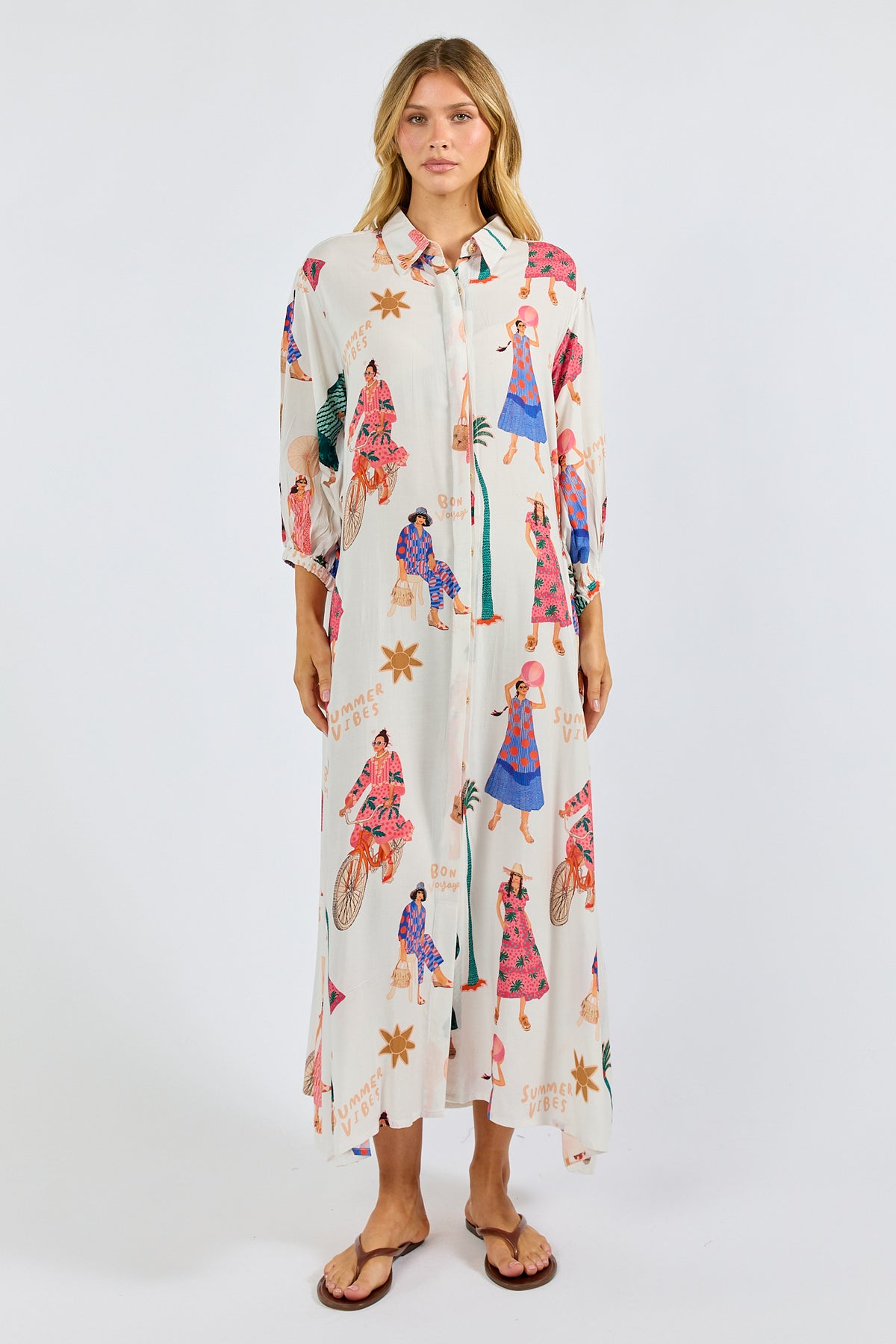 PRE SALE | LulaSoul Summer Vibes Shirtdress White