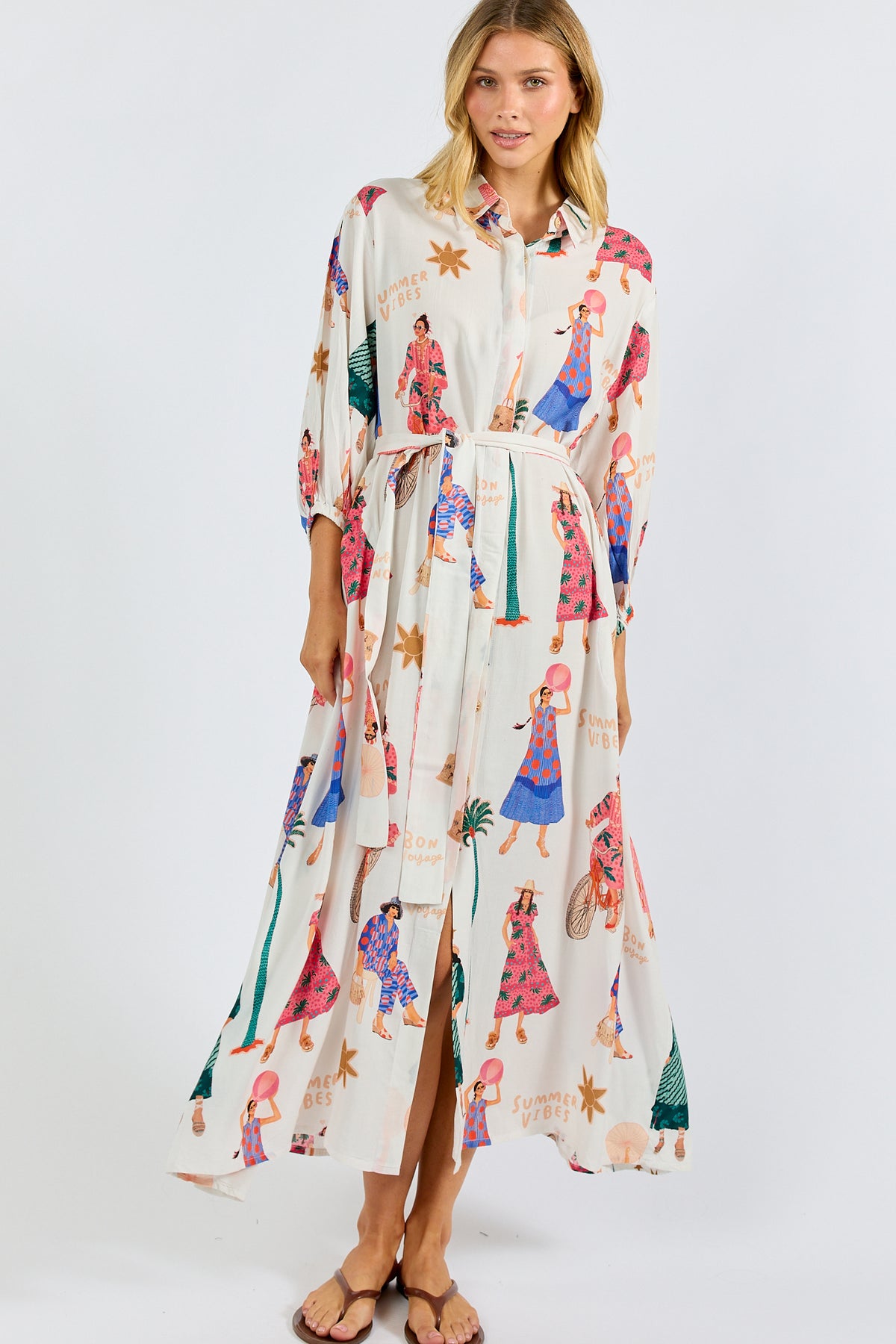 PRE SALE | LulaSoul Summer Vibes Shirtdress White