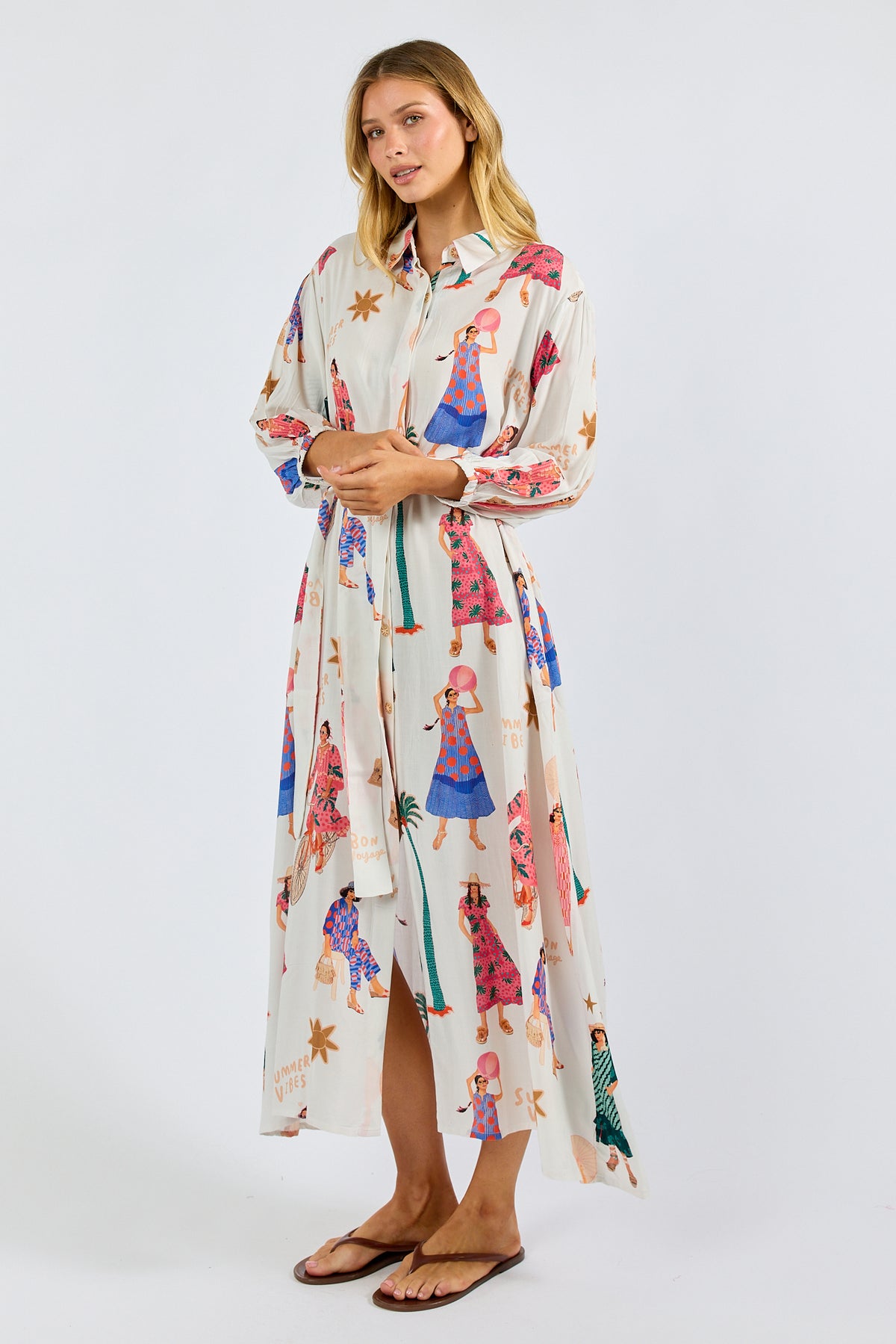 PRE SALE | LulaSoul Summer Vibes Shirtdress White