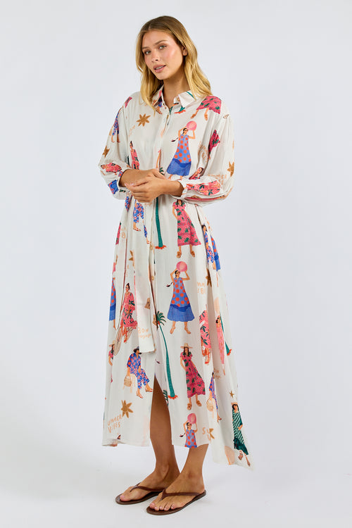 PRE SALE | LulaSoul Summer Vibes Shirtdress White