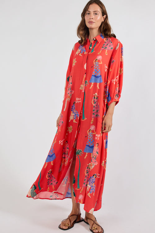 LulaSoul Summer Vibes Shirtdress Melon