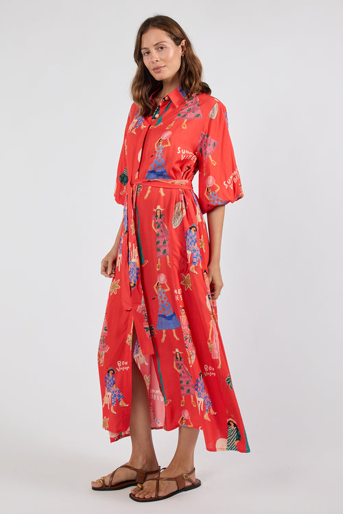 LulaSoul Summer Vibes Shirtdress Melon