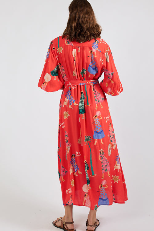 LulaSoul Summer Vibes Shirtdress Melon