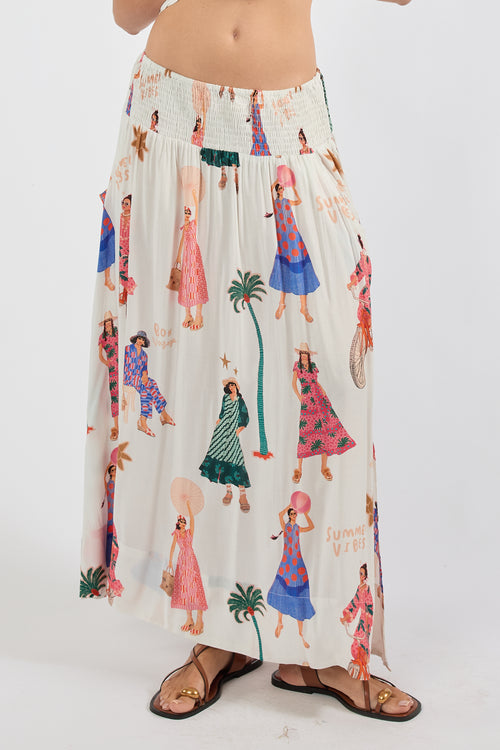 LulaSoul Summer Vibes Skirt White