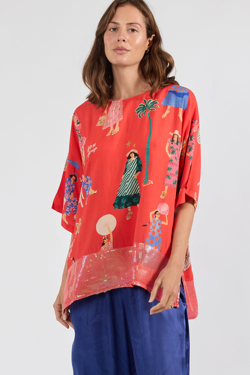 LulaSoul Summer Vibes Wide T Melon