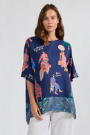LulaSoul Summer Vibes Wide T Navy