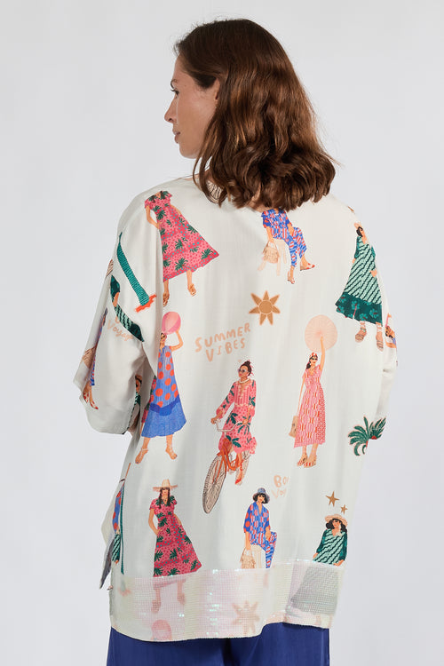 LulaSoul Summer Vibes Wide T White
