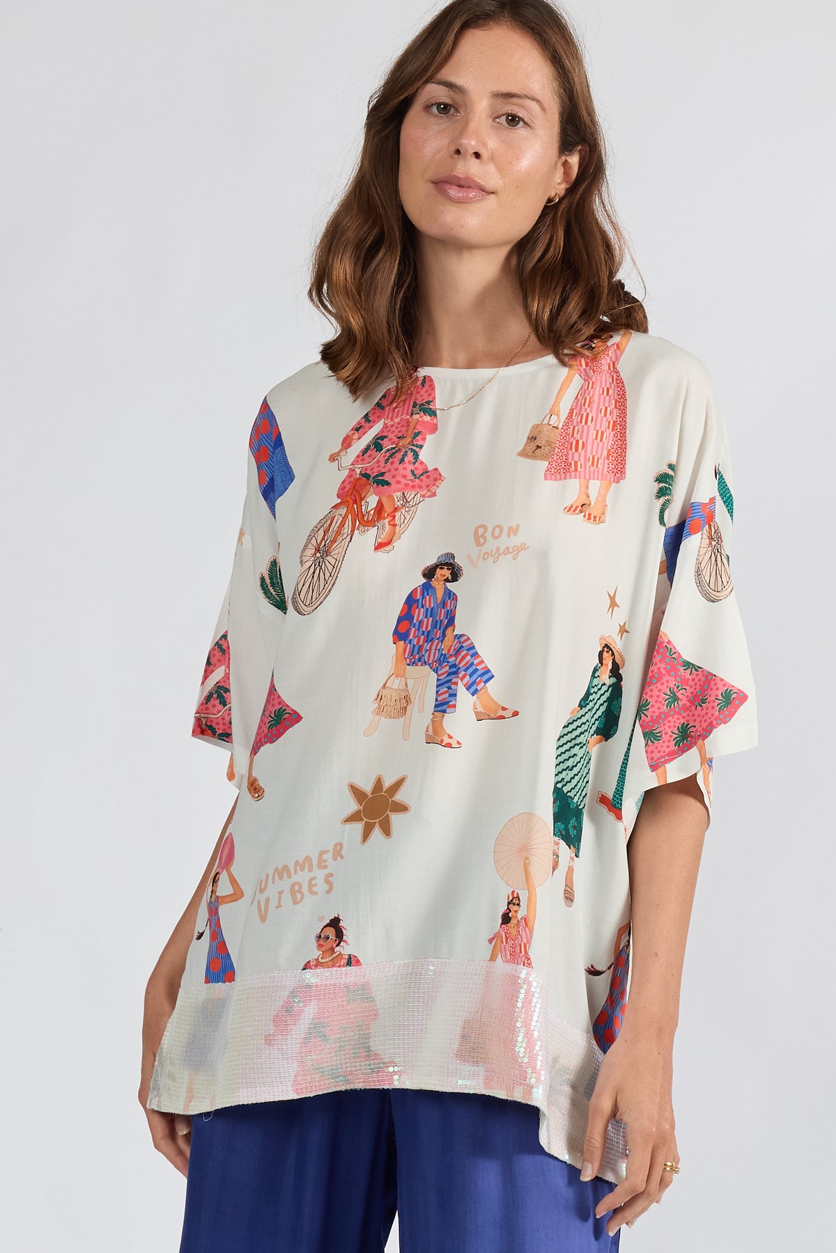 LulaSoul Summer Vibes Wide T White