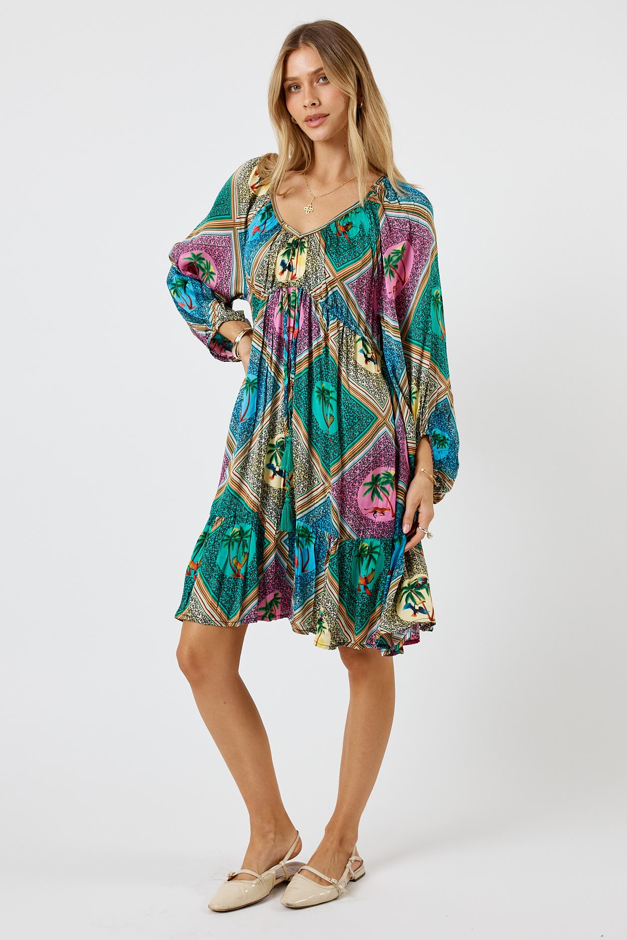 LulaSoul Windsor Tie Dress Sea