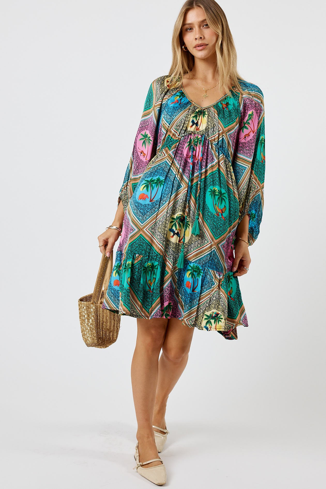 LulaSoul Windsor Tie Dress Sea