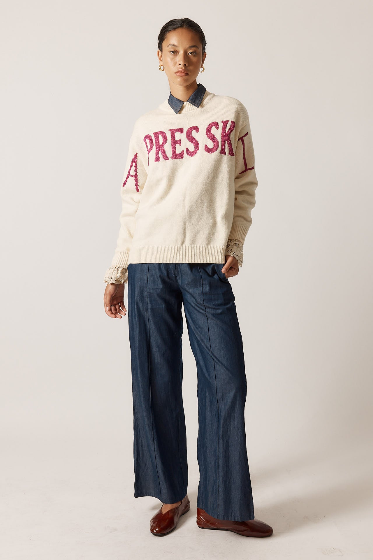 Rubyyaya Apres Ski Sweater Cream
