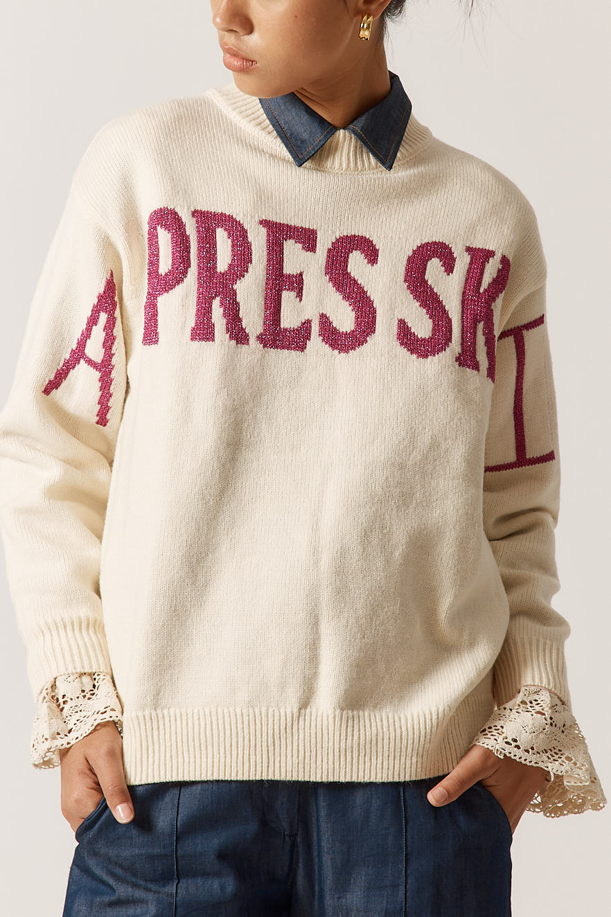 Rubyyaya Apres Ski Sweater Cream